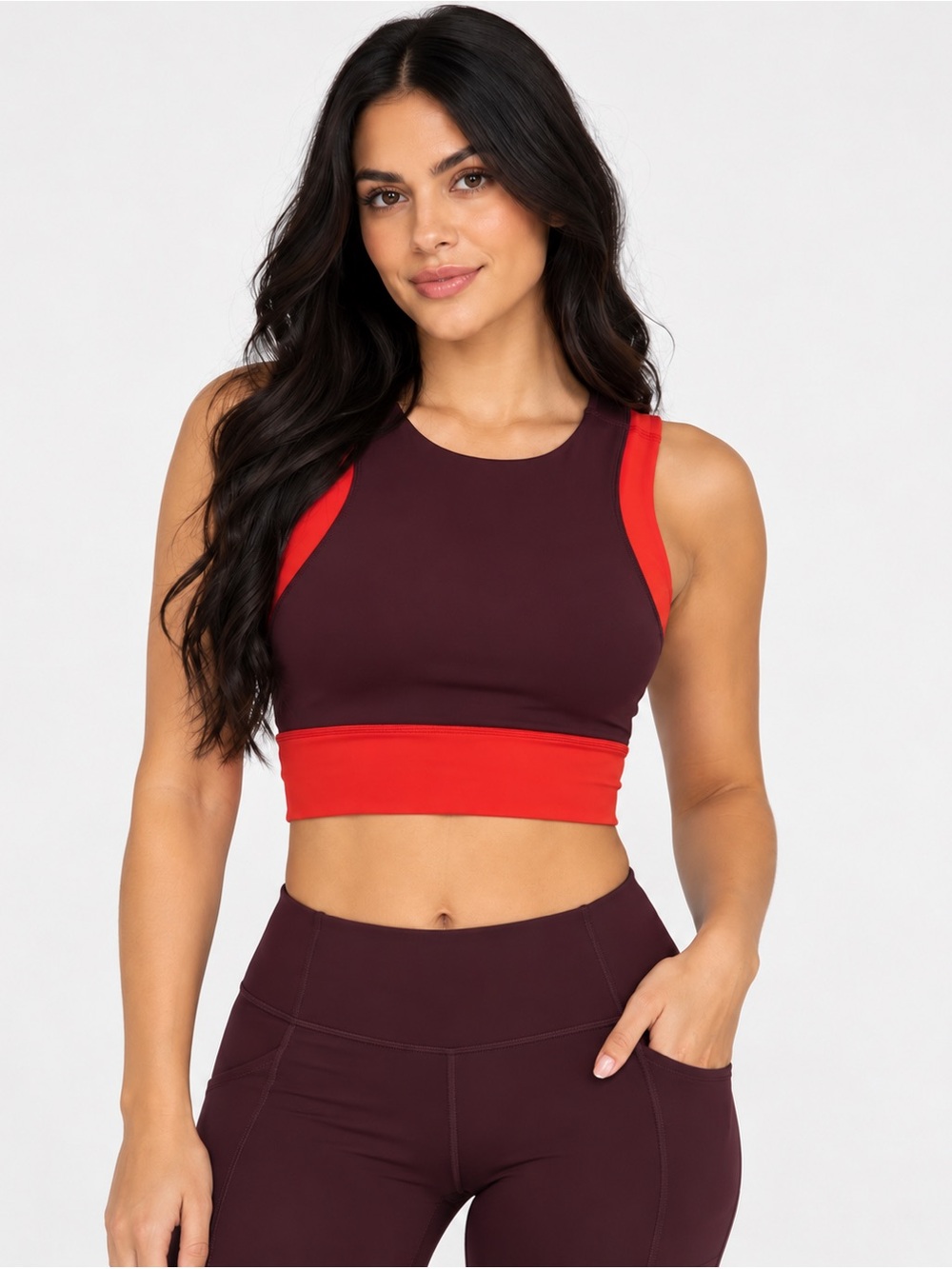 Lululemon Women’s Colorblock Crop Sports Bra with removable padding